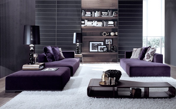 Nội thất phòng khách lãng mạn với màu tím - Thiết kế - Phòng khách - Nội thất