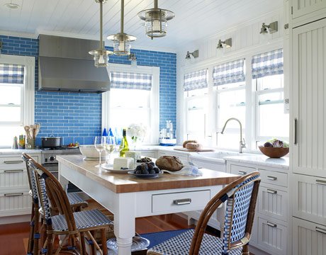 A Blue Kitchen on Fire Island