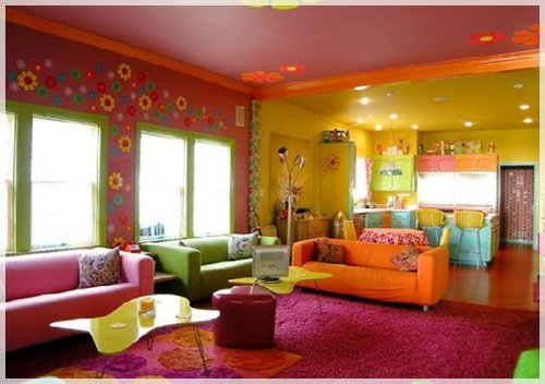 Eye-Catching Colourful Living Room Designs