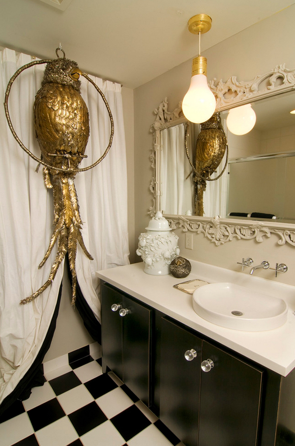 Decorate Bathroom with Sophisticated Black & White Color Scheme - Ideas - Bathroom - Design - Tips
