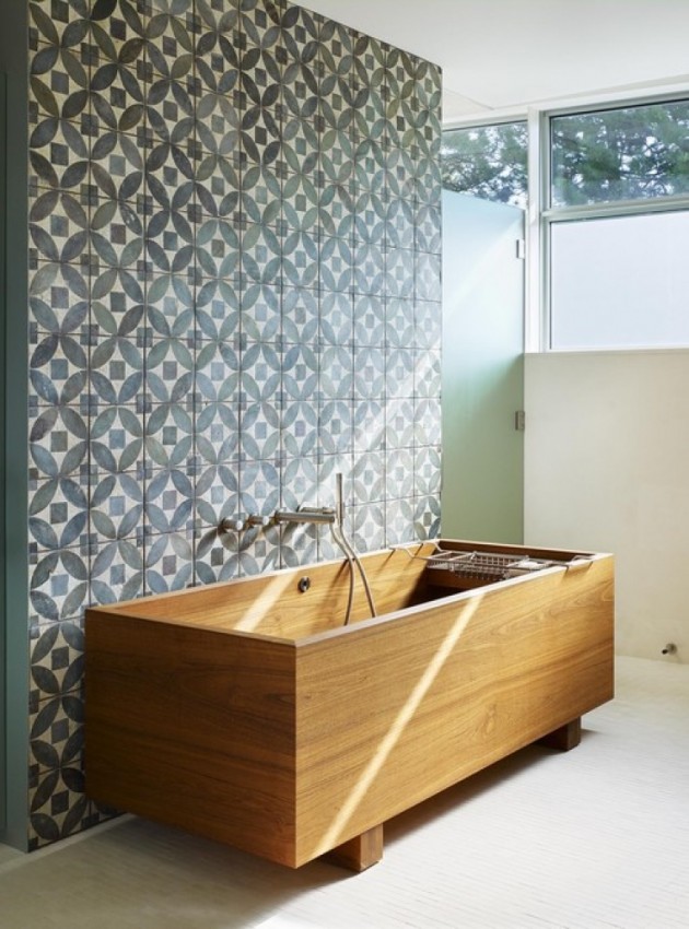 Relaxing Wooden Bathtub Designs Photos