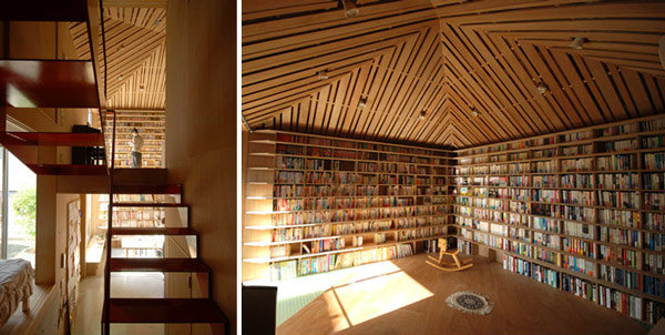 ห้องสมุดที่ออกแบบโดย Atelier Bow-Wow อยู่ที่โตเกียว ประเทศญี่ปุ่น [via]