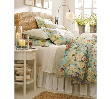 Eliza Organic Duvet Cover & Shams - Pottery Barn - Bed Linen