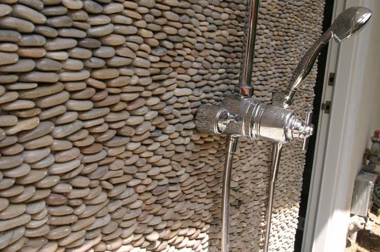 Standing Pebble Tiles Add Texture to Your Shower Walls