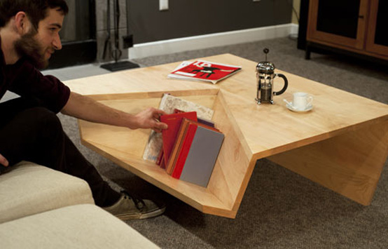Not Ordinary Shaped Coffee Table With Book Storage - Coffee Table - Dave Pickett
