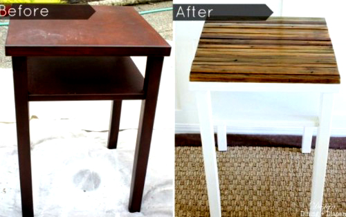 แปลงโต๊ะเก่า ด้วยไม้เก่า ให้เป็นโต๊ะใหม่ - ไอเดีย - DIY - เฟอร์นิเจอร์ - งานประดิษฐ์