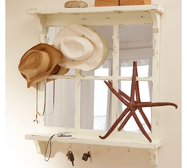 Chippy Mirror with Hooks - Pottery Barn - Mirror