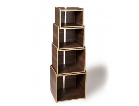 OFFI Nester Stacking Boxes - Walnut - Design Public - Shelves - Furniture