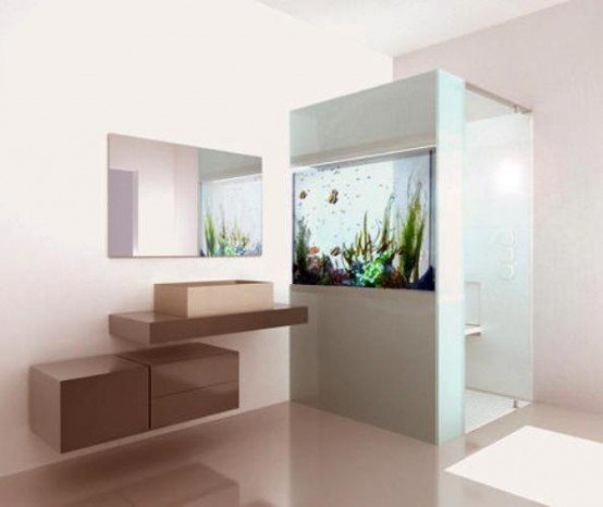Shower With A Built-In Aquarium