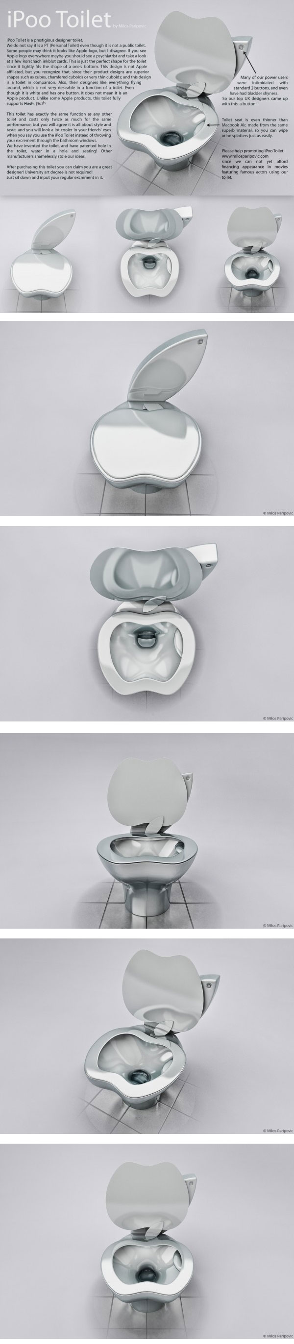 iPoo โถสุขภัณฑ์รูปทรงโลโก้แอปเปิ้ล