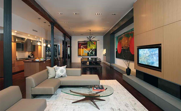 Phòng khách thêm sang với tường được trang bị kệ tivi hiện đại - Nội thất - Thiết kế - Phòng khách