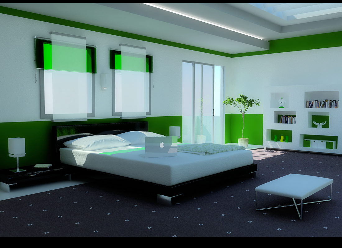 แต่งห้องนอนโทนเขียวสดใส ในสไตล์ Green - แต่งห้องนอน - ห้องนอนสีเขียว - สไตล์ Green - แบบห้องนอนสีเขียว - ห้องนอน