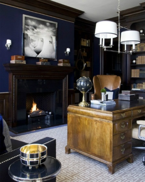 59 Stylish And Dramatic Masculine Home Offices - DigsDigs