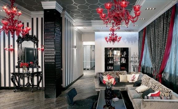Extremely Glamorous Moscow Apartment in Black & Red