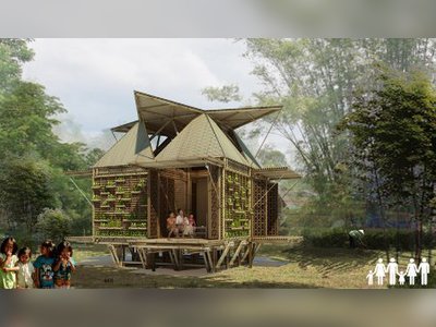 Ártéri dizájn: Kreatív, vízben lebegő bambuszházak