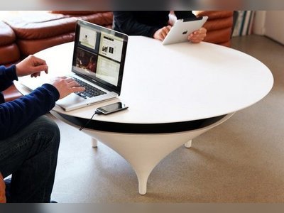 'Acoustable', a high-tech coffee table with built-in sound system