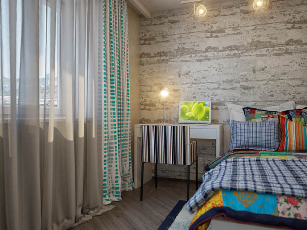 แบบห้องนอนสไตล์ Loft น่ารัก สดใส ผ่อนคลายสบายๆ - ห้องนอน - แบบห้องนอนน่ารัก - ห้องนอนสไตล์ Loft - แต่งห้องนอนผ่อนคลาย - แต่งผนังคอนกรีต