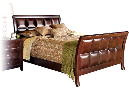 Hammond Merlot Sleigh 3 Pc Queen Bed - Rooms To Go - Bed