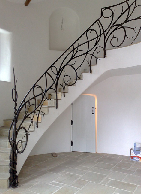 Hand Forged Iron Railings - custom staircase designs by Bushy Park Ironworks - Staircase