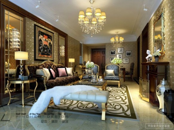 Luxurious Design in Far East Living Room - Interior Design