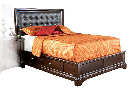 Whitmore Chocolate Uph Panel 3 Pc Queen Bed - Rooms To Go - Bed