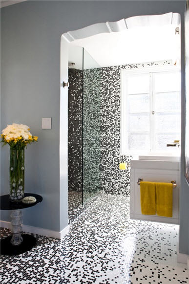 Pixilated Bathroom Design Made With Custom Mosaic Tile - Bathroom - Pixilated - Tile