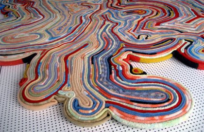 Rug made from recycled blankets