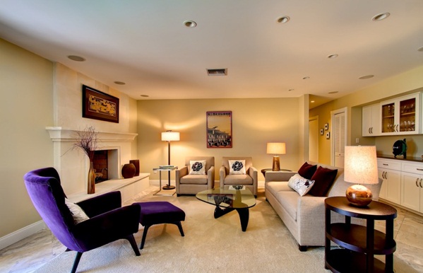 Nội thất phòng khách lãng mạn với màu tím - Thiết kế - Phòng khách - Nội thất