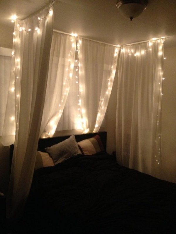 Lãng mạn với sự kết hợp giữa giường ngủ canopy và dây đèn - Mẹo và Sáng Kiến - Phòng ngủ - Thiết kế