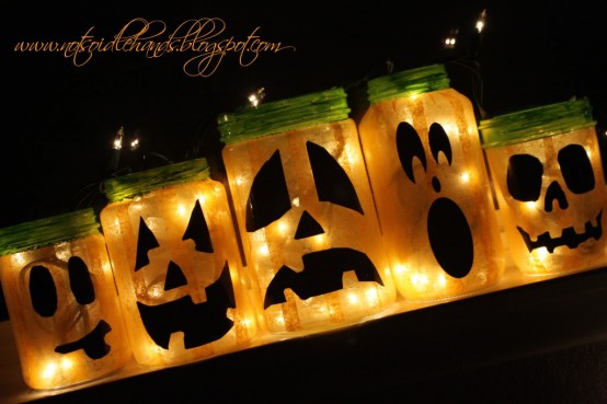 5 Cool Glowing Jack-o-Lantern Jars - Halloween - Lantern Jars