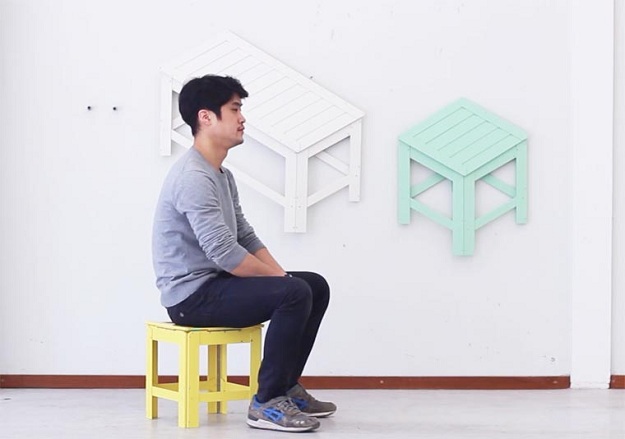 เก้าอี้ประหยัดเนื้อที่ 2D – 3D - เฟอร์นิเจอร์ - ไอเดียเก๋ - การออกแบบ