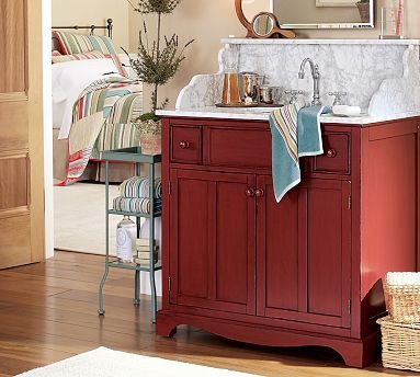 Lucca Single Sink Console - Red