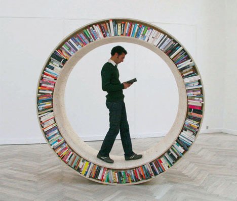 Library Installations Circle ‘Round Bookcases' by David Garcia
