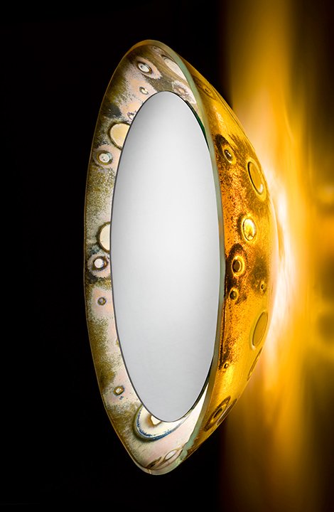 Illuminated Art Mirrors by Alchemy Glass & Light - new mirror designs inspired by a solar eclipse