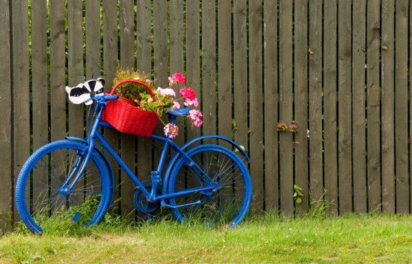 เปลี่ยนจักรยานเก่าให้กลายเป็น สวนดอกไม้