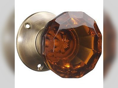 John Lewis Amber Glass Mortice Knobs, Pack of 2, Dia.60mm