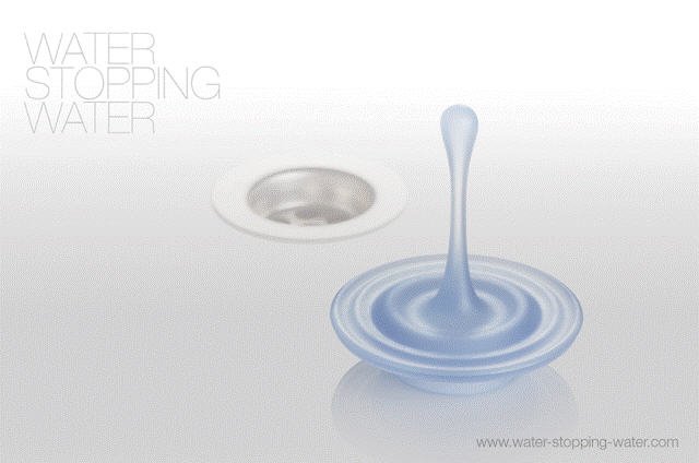 WaterStoppingWater, a beautifully designed sink stopper