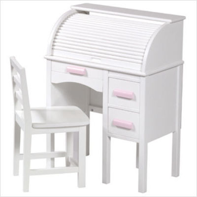 Guidecraft Jr. Roll-Top Desk in White - Furniture Find - Desk - Kids Desk