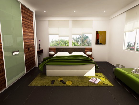 แต่งห้องนอนโทนเขียวสดใส ในสไตล์ Green - ห้องนอน - แบบห้องนอนสีเขียว - สไตล์ Green - ห้องนอนสีเขียว - แต่งห้องนอน