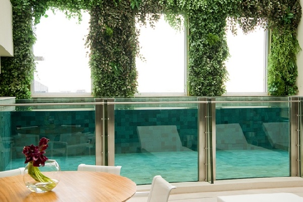 Massive indoor glass pool in Malibu Residence - Interior Design - Dream Home