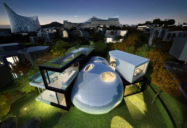 Cocoon House: Futuristic Condominium in Jeju Island, Korea