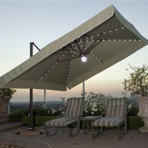 Multi-functional Patio Umbrella Provides Light & Music - Umbrella