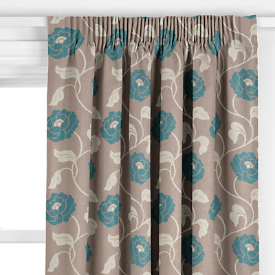 John Lewis Amelia Pencil Pleat Curtains, Kingfisher - John Lewis - Curtains