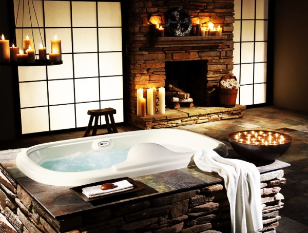 Dream Bathroom Designs With Fireplaces - Fireplace - Design - Ideas - Bathroom