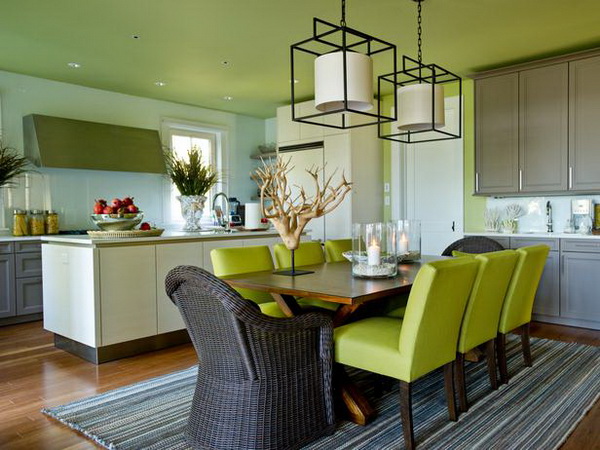 Mẫu phòng ăn mát mắt với màu xanh lá từ HGTV Dream Home - Thiết kế - Phòng ăn