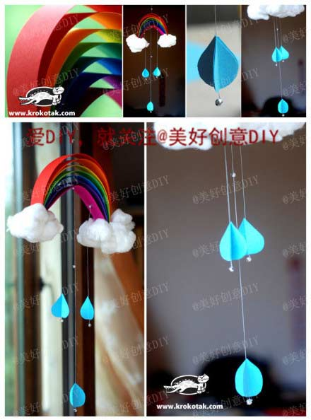 DIY โมบายสีรุ้ง เพิ่มบรรยากาศภายในบ้านให้สดใส - ของแต่งบ้าน - งานประดิษฐ์ - DIY - แต่งบ้าน - DIY โมบายสีรุ้ง - วิธีการทำโมบาย
