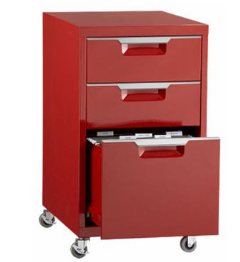 Trig red file cabinet - CB2 - Cabinet - Furniture