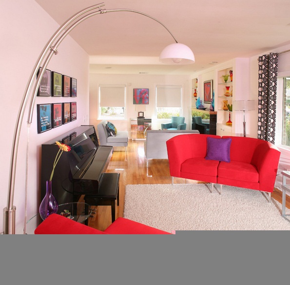 Nội thất màu đỏ nổi bật cho căn phòng khách - Nội thất - Thiết kế - Phòng khách