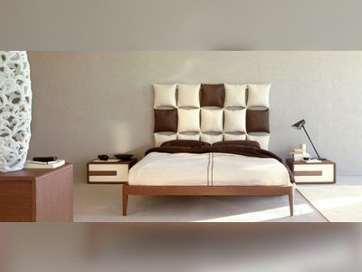 White Bed with Unusual and Creative Headboard – Pixel By Olivieri