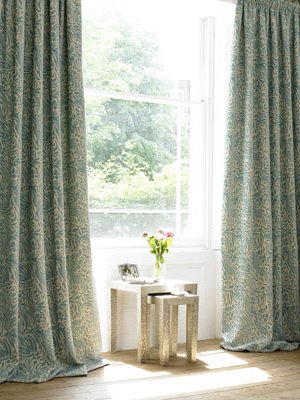 Lucille Teal Chenille Curtains